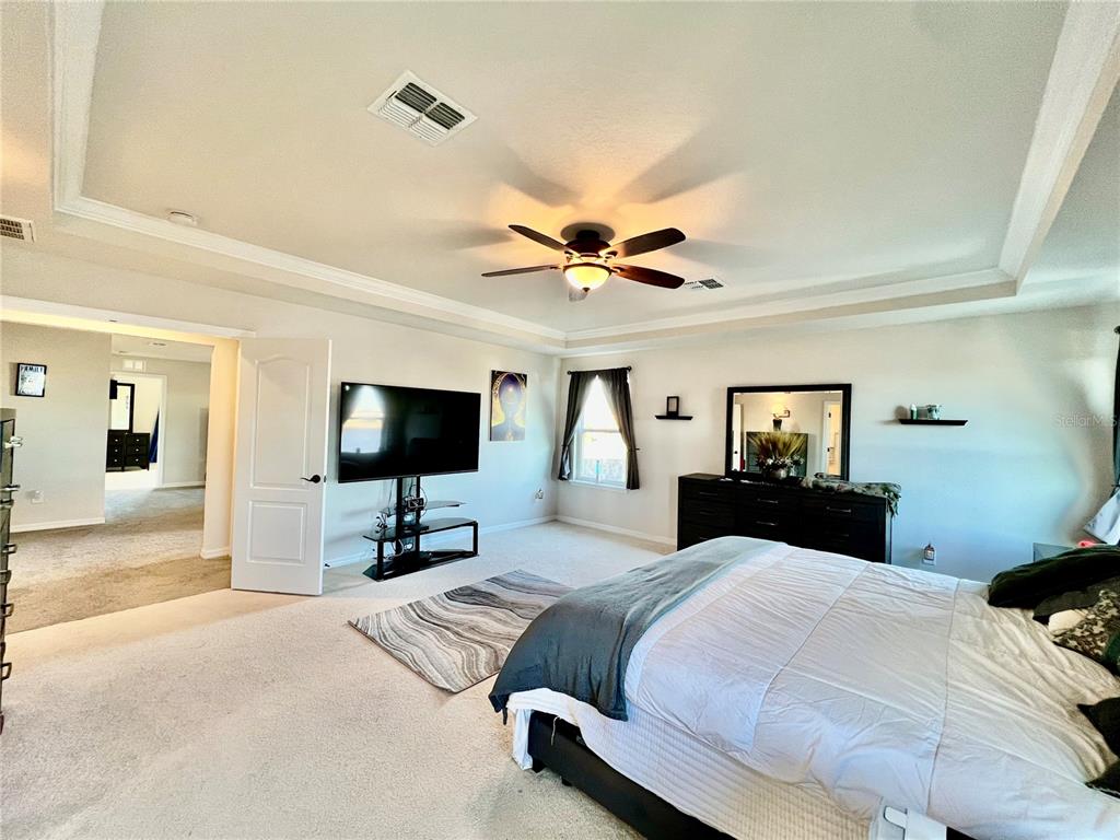 14112 Poke Ridge Drive Riverview, FL 33579 - Photo 18 of 46 a bedroom with a bed window and a flat screen tv