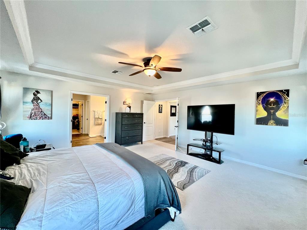 14112 Poke Ridge Drive Riverview, FL 33579 - Photo 19 of 46 a bedroom with a bed and a flat screen tv