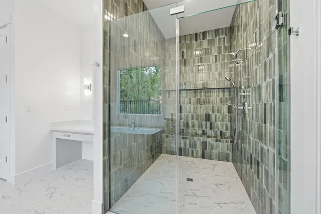 a bathroom with a shower