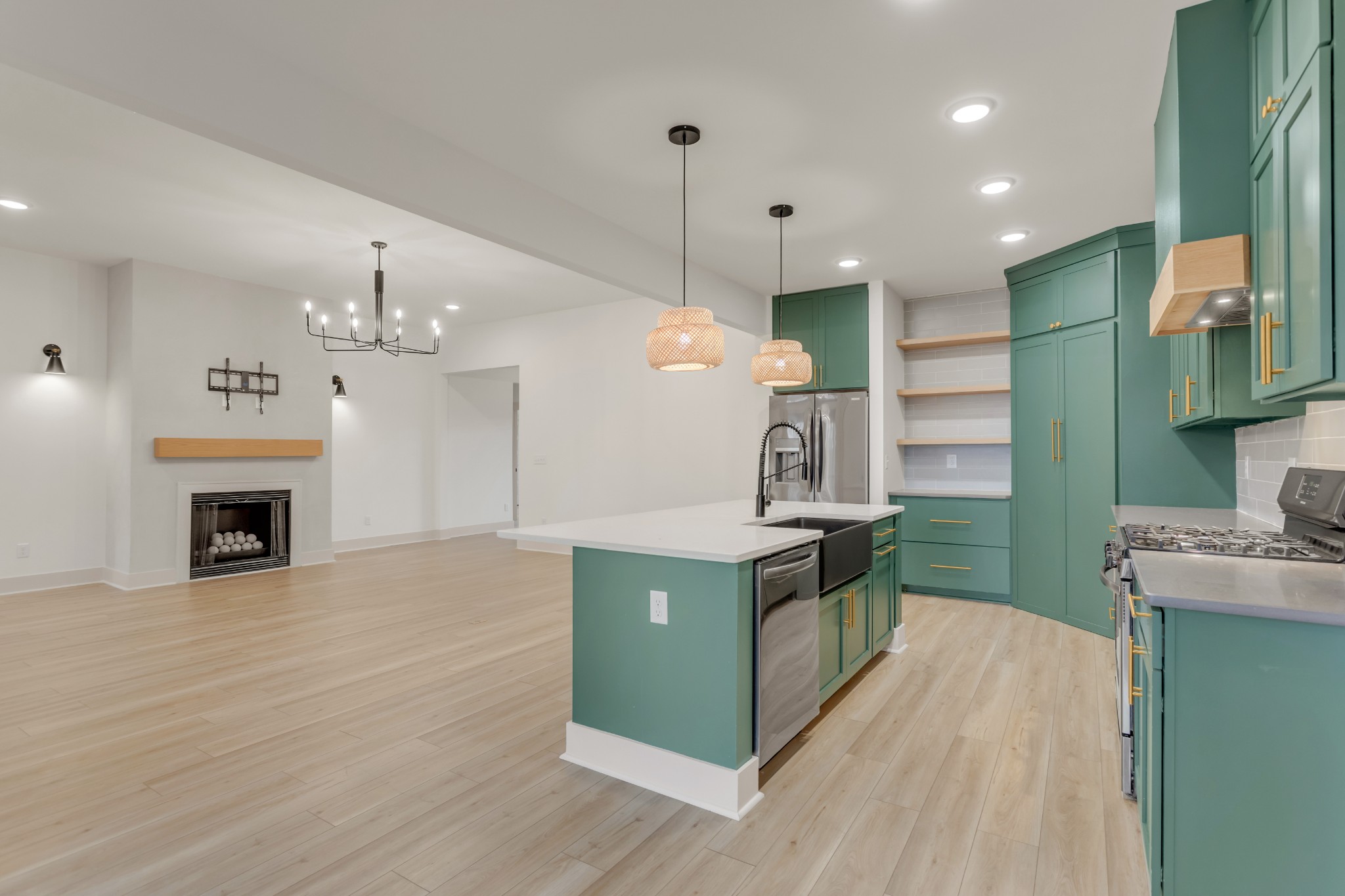 2140 Abiff Road Burns, TN 37029 - Photo 9 of 40 a kitchen with kitchen island granite countertop a sink and a stove