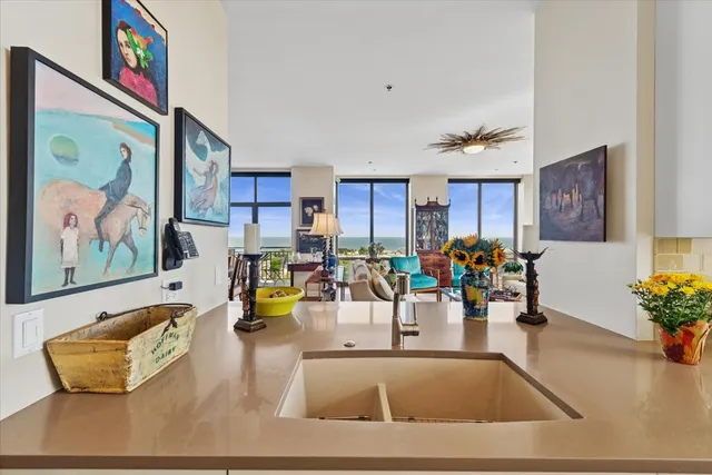 a view of a living room and dining room