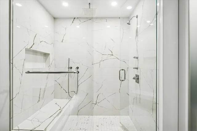a bathroom with a shower