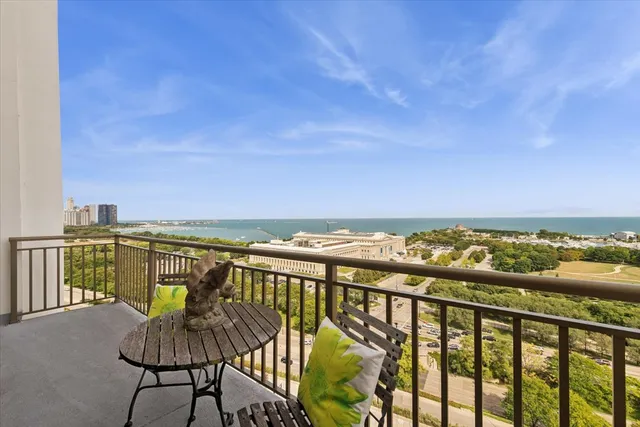 a view of ocean from a balcony