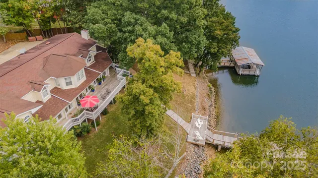 an aerial view of a house