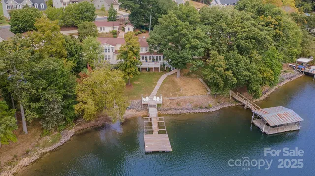 a view of a lake with a mountain in the background