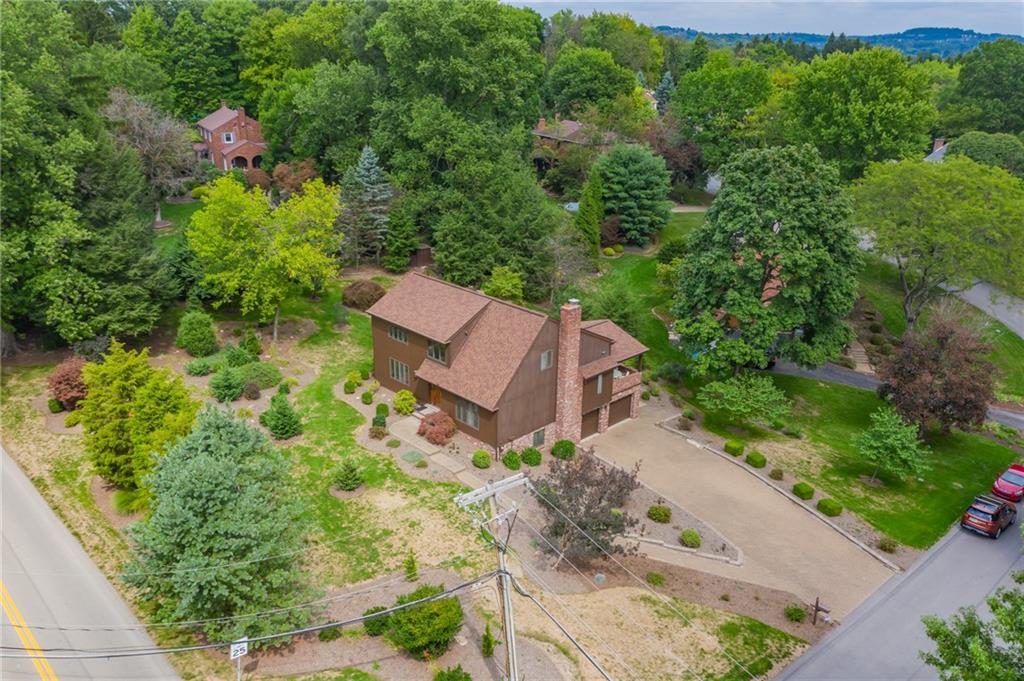 421 Center Church Road McMurray, PA 15317 - Photo 2 of 25 AERIAL VIEW - Lovely lot with large driveway and landscaped ground with mature trees.