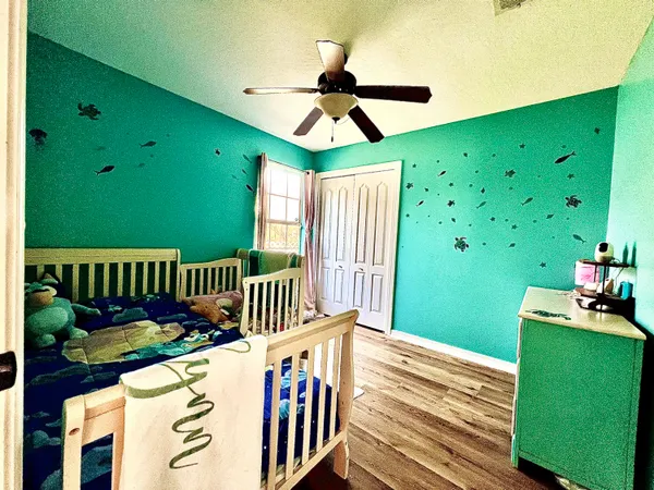 a view of a balcony with a swing