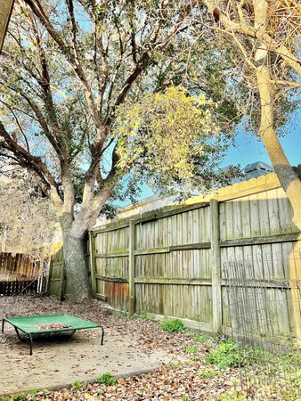 a backyard of a house with lots of green space