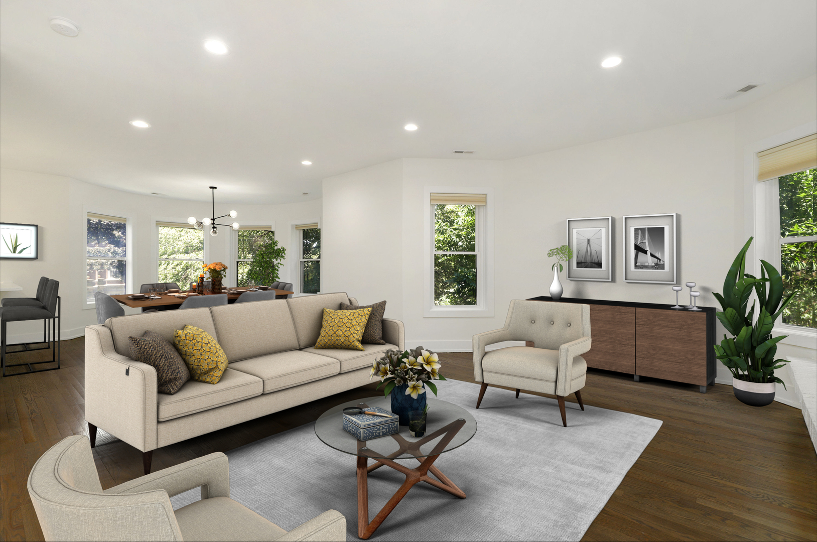 4065 North Sheridan Road, Unit 2N Chicago, IL 60613 - Photo 9 of 34 a living room with furniture and a potted plant