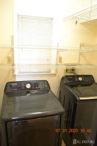 a close view of washer and dryer