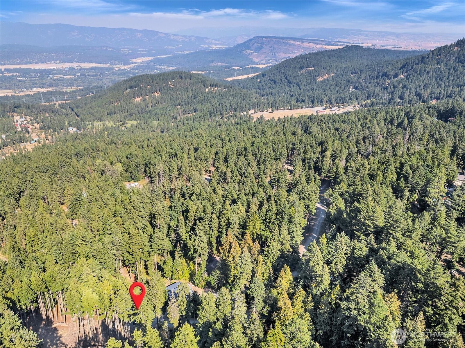 a view of city and mountain