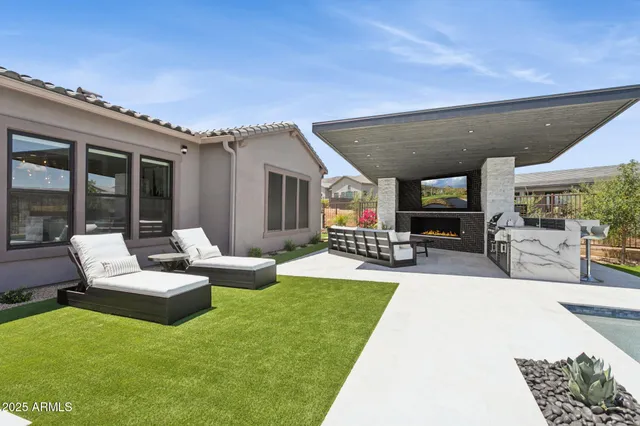 a view of a black building