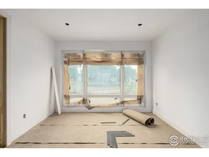 a living room with a large window