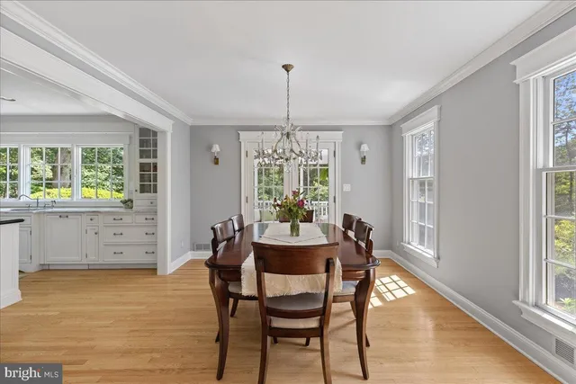 a dining room with furniture window wooden floor