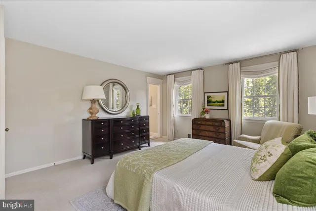 a bedroom with a bed and a closet in it