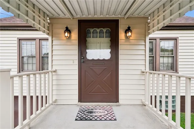 a view of a door of the house