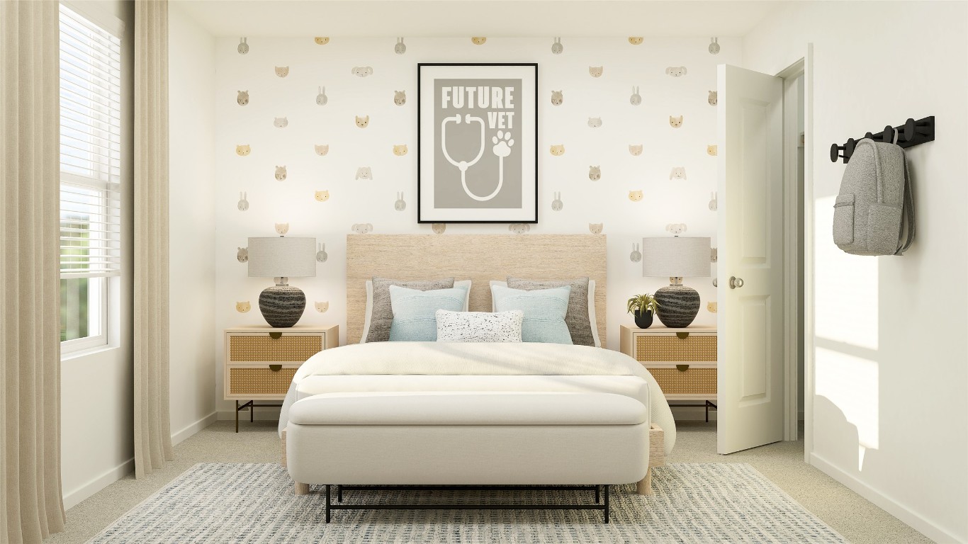 225 Stumpy Street San Marcos, TX 78666 - Photo 15 of 38 a bedroom with a bed and a view of bathroom