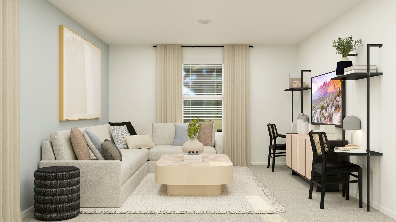 225 Stumpy Street San Marcos, TX 78666 - Photo 25 of 38 a living room with furniture and a floor to ceiling window