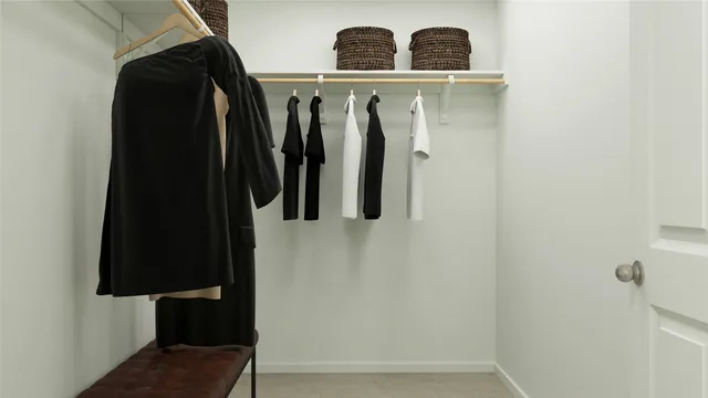 a close view of walk in closet