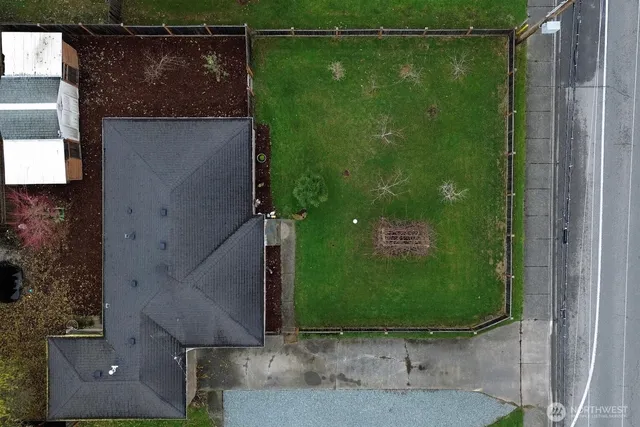 a view of a park with a slide