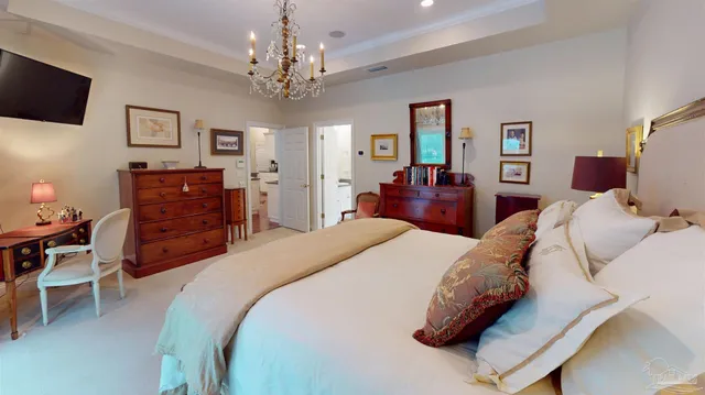 a garden with trees in front of it