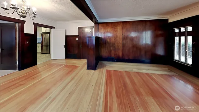 a view of entryway with wooden floor