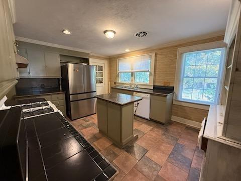 952 Wayside Street Cornelia, GA 30531 - Photo 49 of 50 a kitchen with granite countertop a refrigerator and a sink