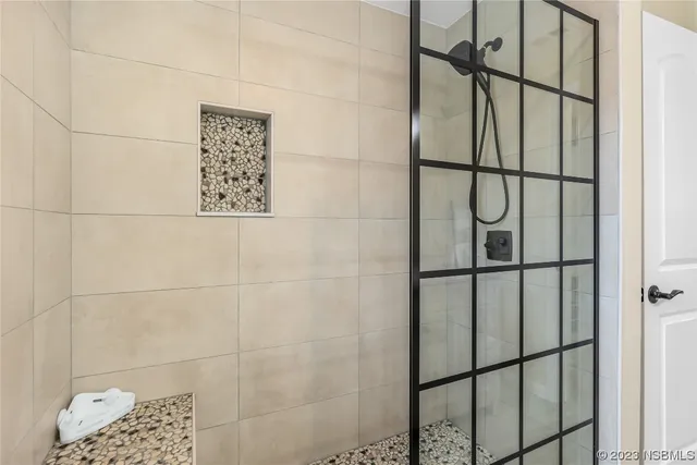 a bathroom with a shower