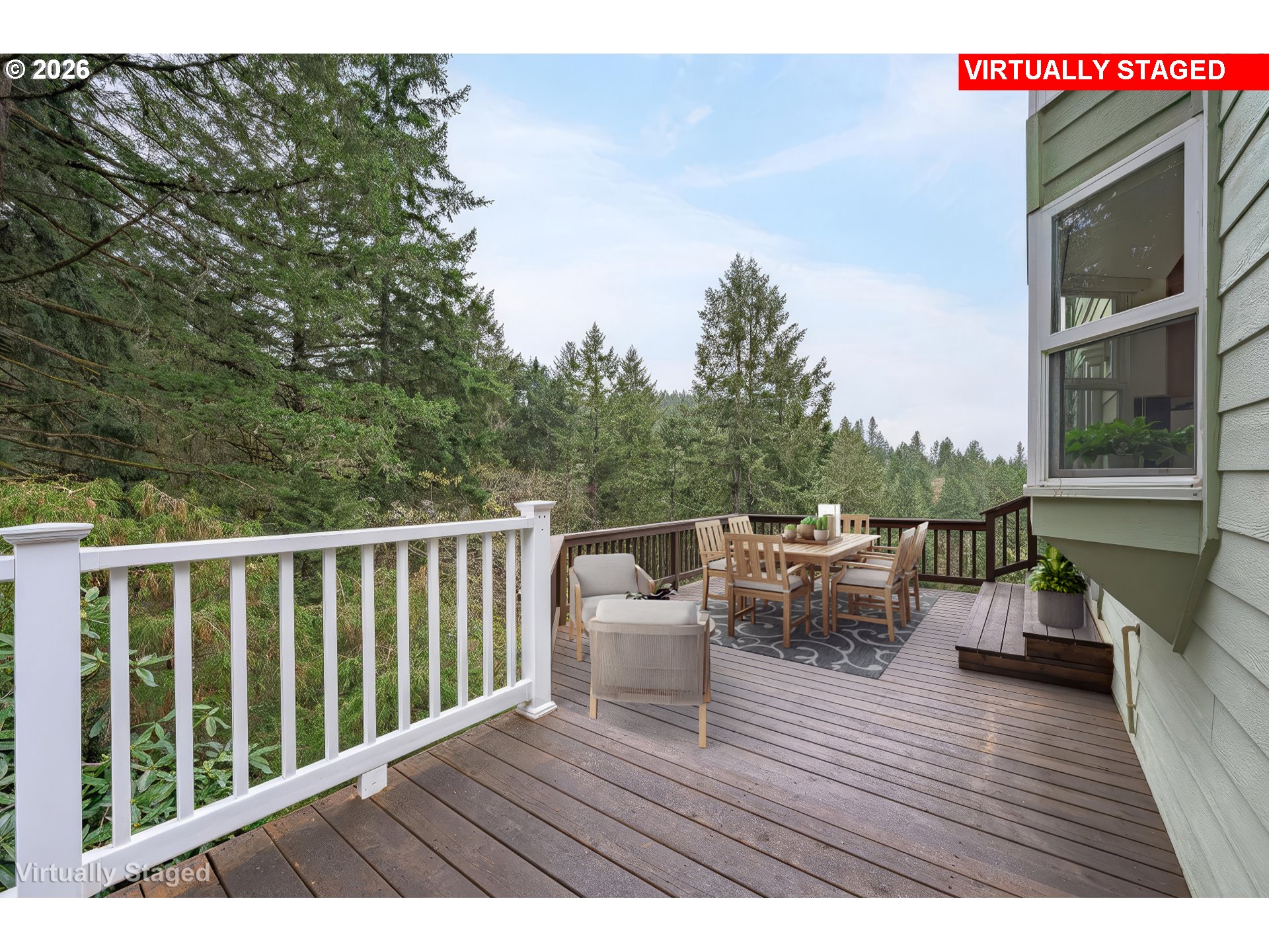 653 Brookside Drive Eugene, OR 97405 - Photo 21 of 48 a view of balcony with furniture and wooden floor