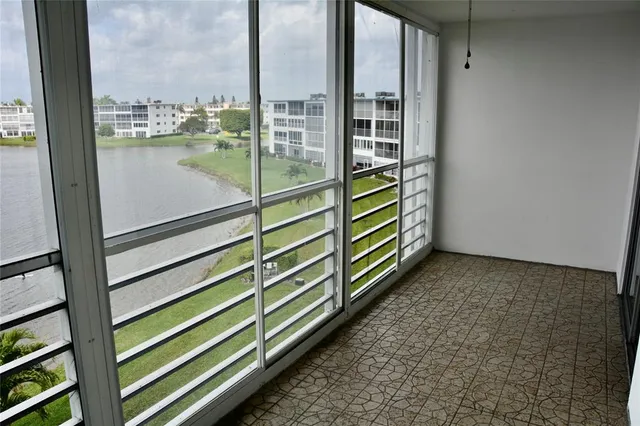 a view of a balcony with lake view