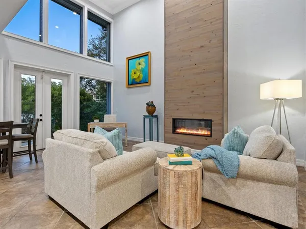 front view of a house with a garden