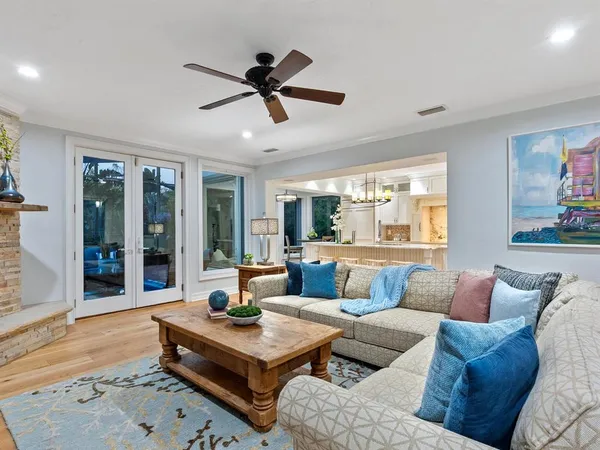 a backyard of a house with lots of green space