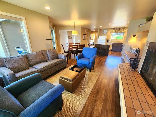 a living room with furniture and a couch