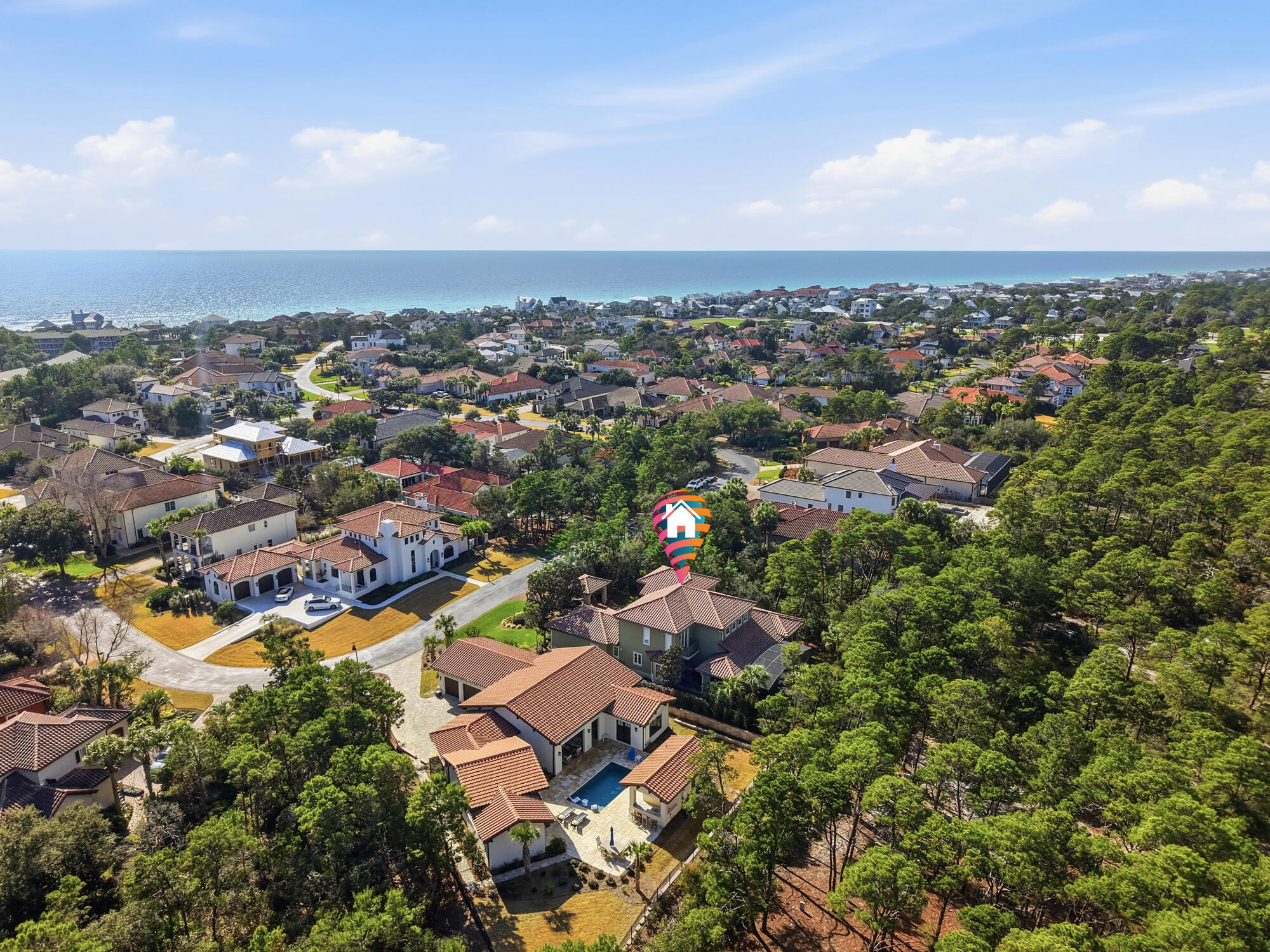 413 Sea Winds Drive Santa Rosa Beach, FL 32459 - Photo 60 of 65 an aerial view of residential house with green space