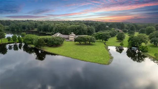 a view of a lake with outdoor space