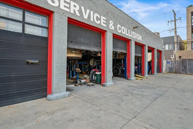 a view of a building with door