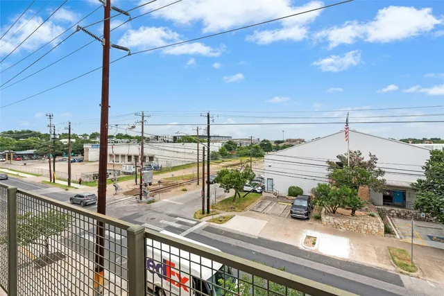 a view of balcony with workspace
