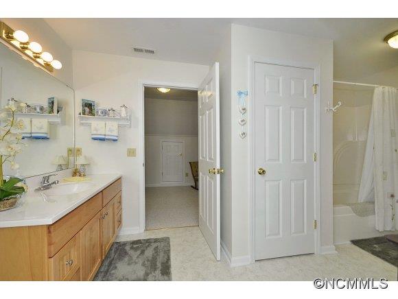 30 Splendor Ridge Waynesville, NC 28785 - Photo 18 of 23 a bathroom with a sink a mirror and a shower