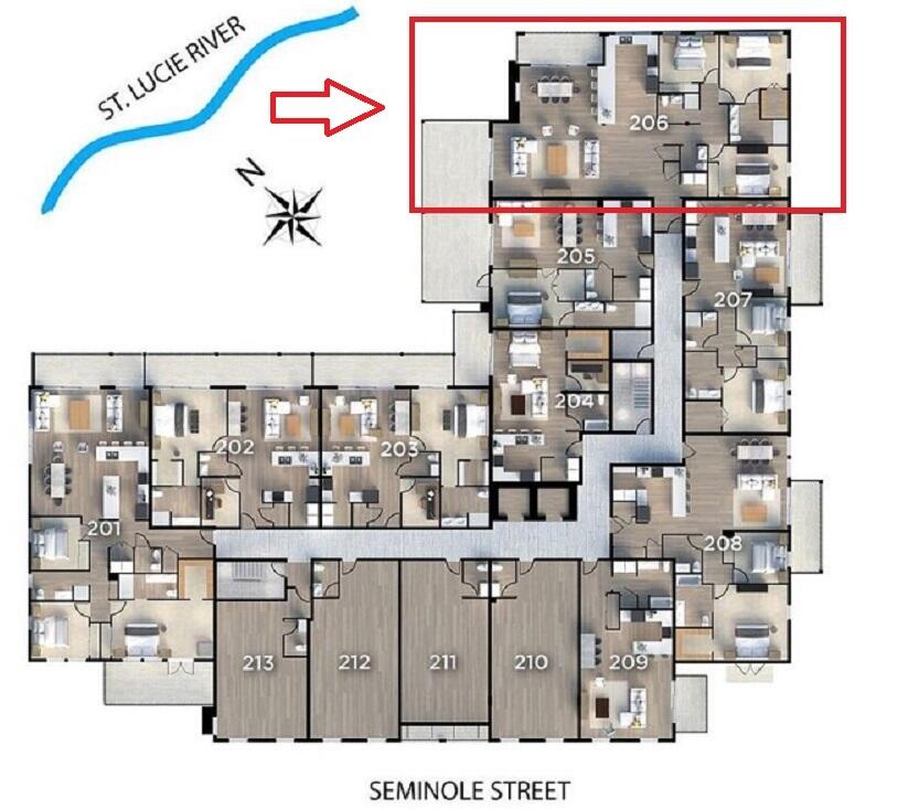 41 Southwest Seminole Street, Unit 206 Stuart, FL 34994 - Photo 60 of 72 a picture of a lake view