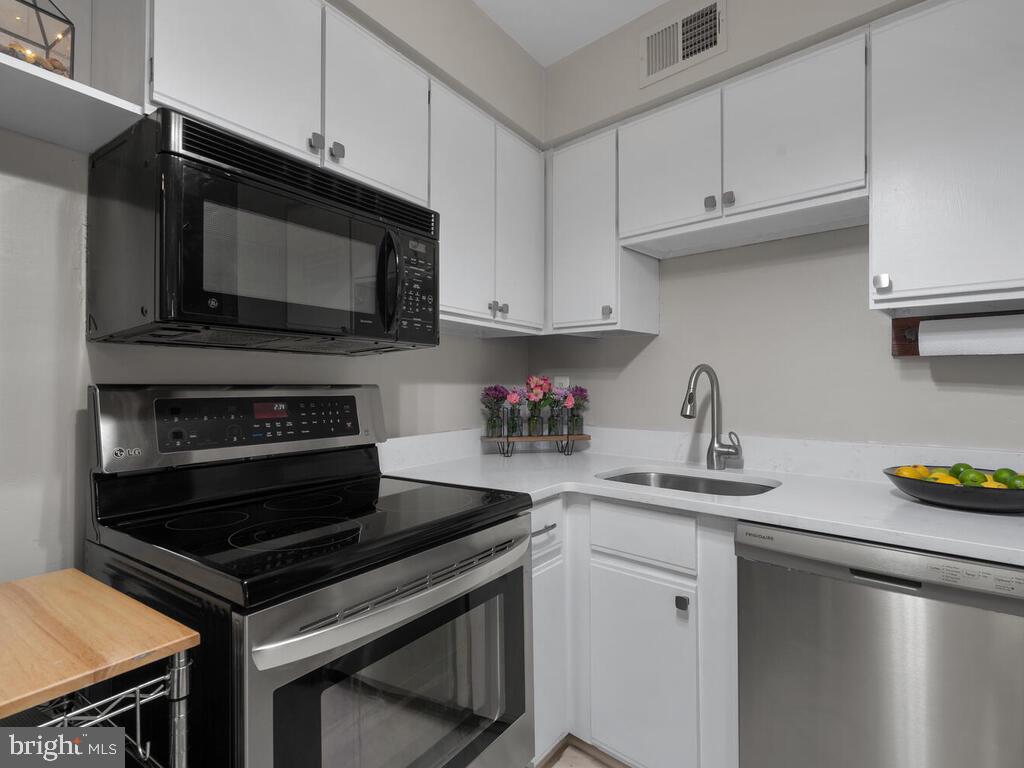 Updated kitchen with stainless steel appliances