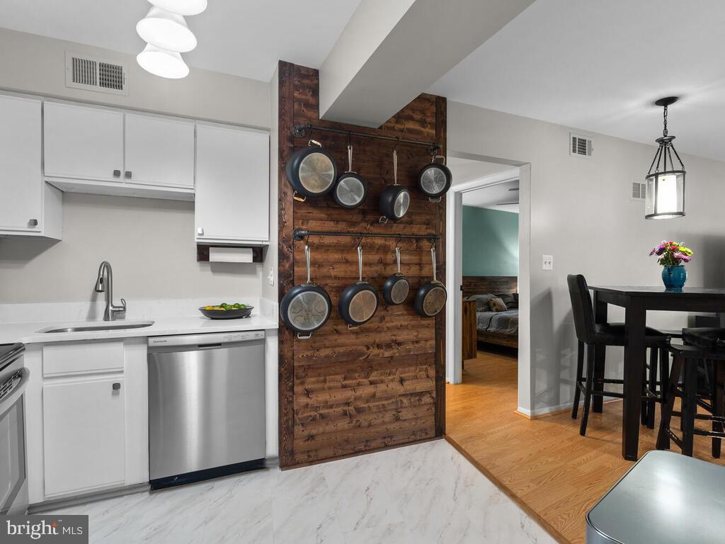 Updated kitchen with stainless steel appliances