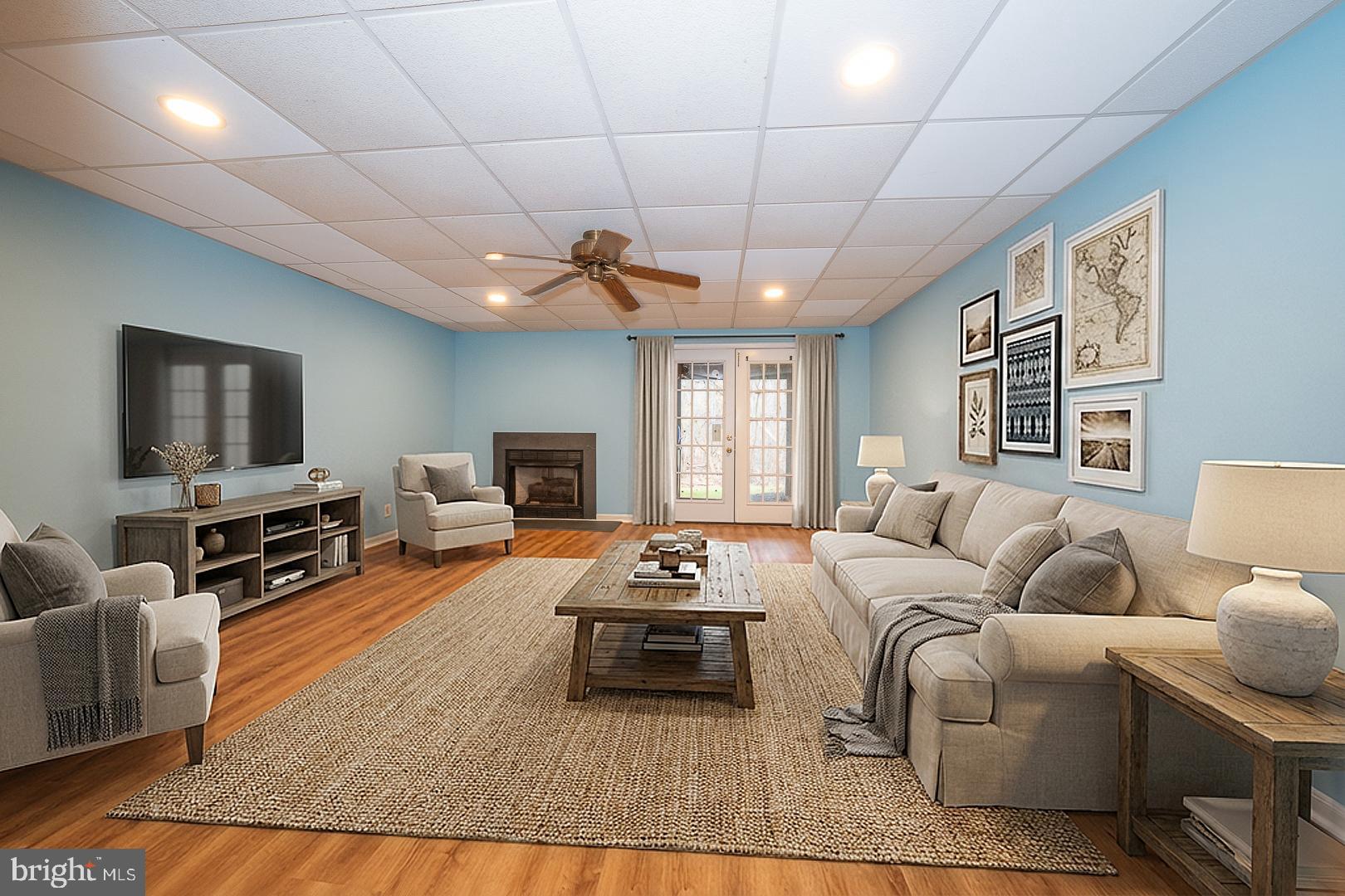 26 Rampart Drive Chesterbrook, PA 19087 - Photo 29 of 39 Virtual Staged -Finished, basement w/Fireplace
