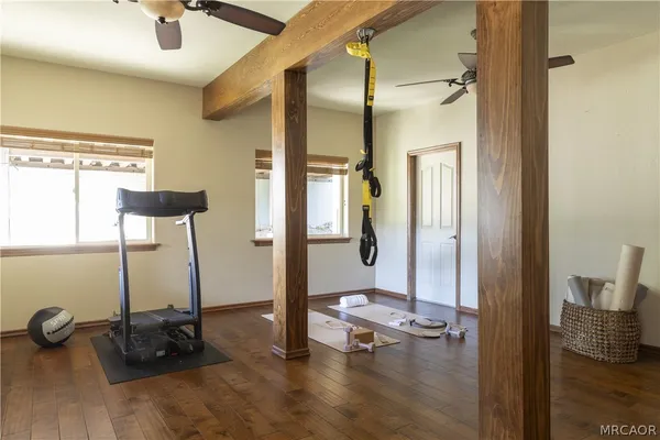 a room with gym equipment