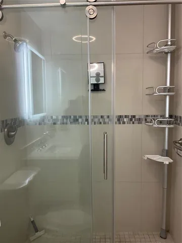 a bathroom with a shower