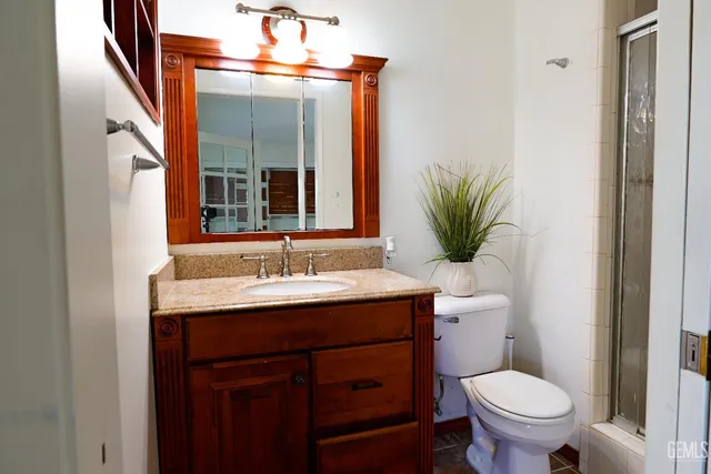 a view of a swimming pool with a sitting area