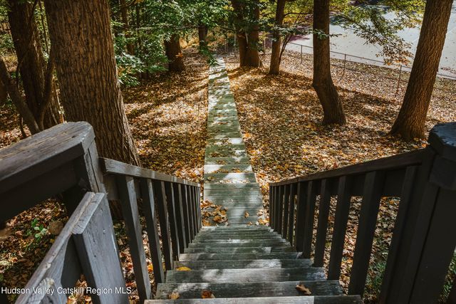 a view of a backyard of the house
