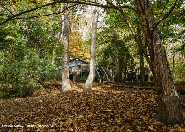 a backyard of a house with lots of green space