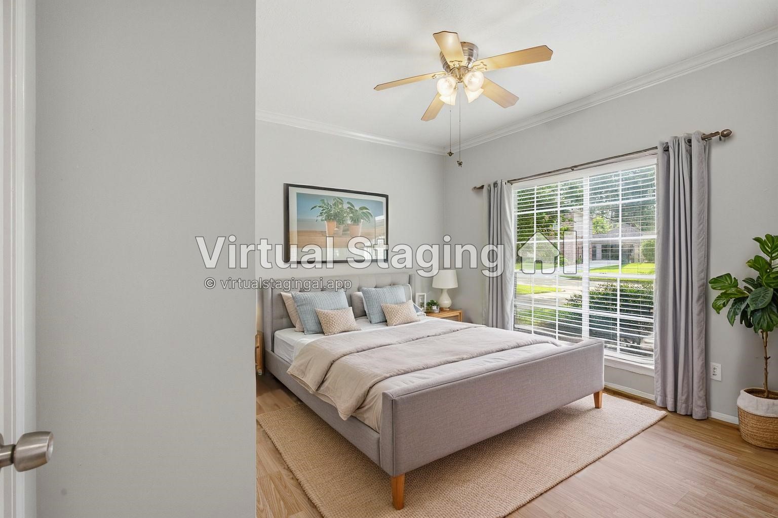 323 Magic Oaks Court Spring, TX 77388 - Photo 26 of 49 Located on the first floor is another bedroom with attached bathroom, virtually staged to give you an idea on how it can be decorated.