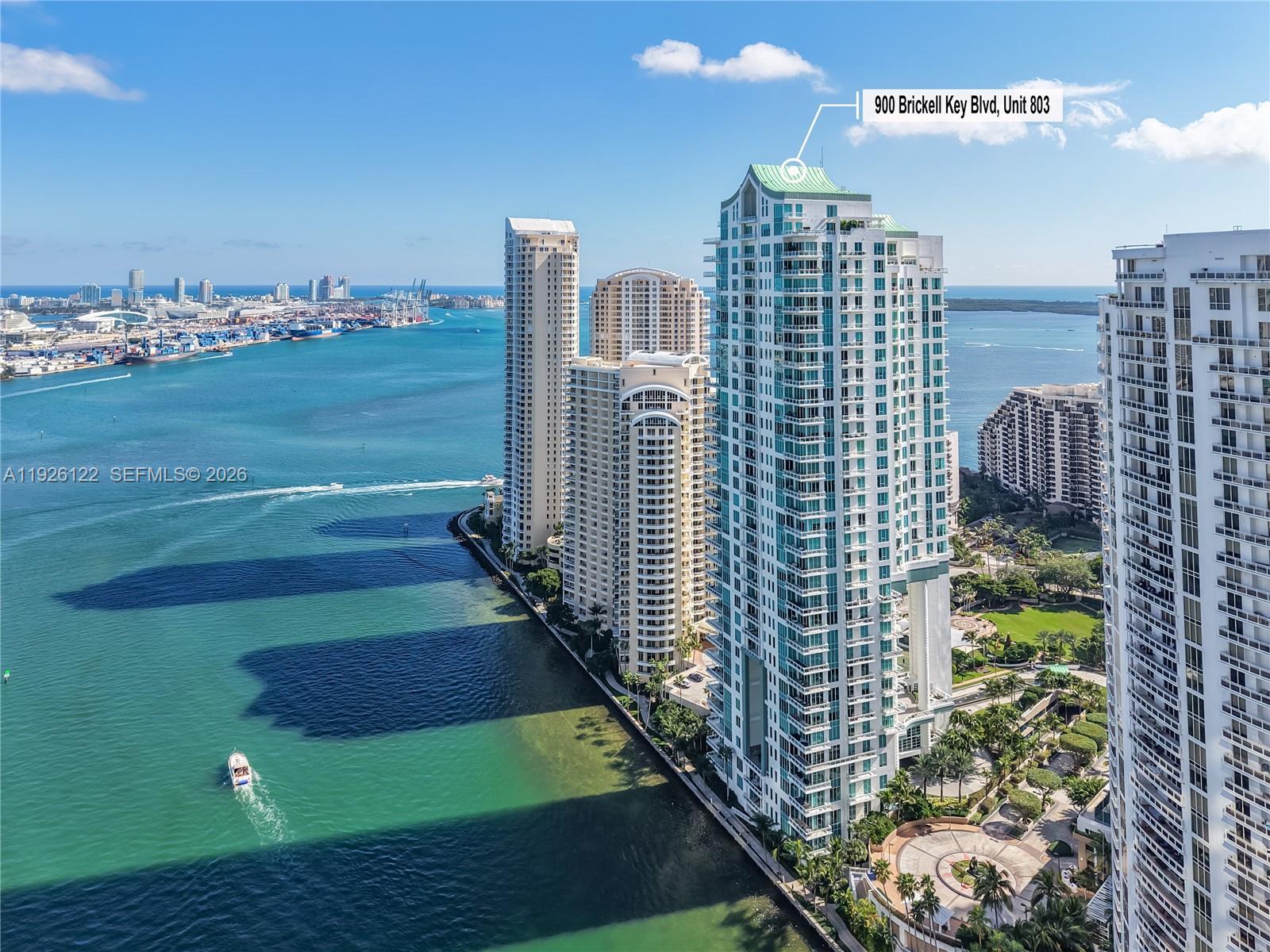 900 Brickell Key Boulevard, Unit 803 Miami, FL 33131 - Photo 31 of 38 a view of a city with tall buildings