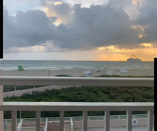 a view of a balcony with an outdoor space